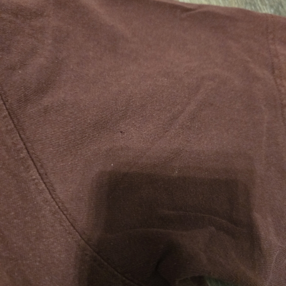 Distressed Maroon Carhartt Essential Pocket T Shirt - Picture 5 of 8